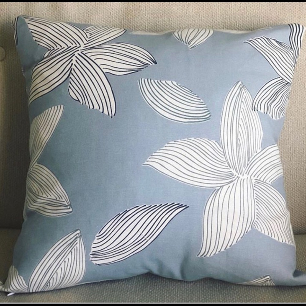 Blue and White Featherpillow handcrafted